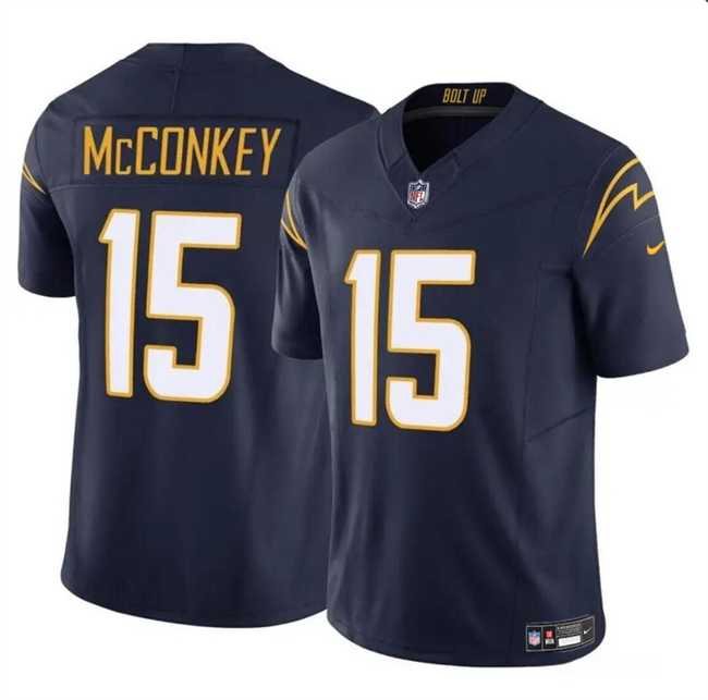 Men & Women & Youth Los Angeles Chargers #15 Ladd McConkey Navy 2024 Draft F.U.S.E. Vapor Limited Stitched Jersey->los angeles chargers->NFL Jersey